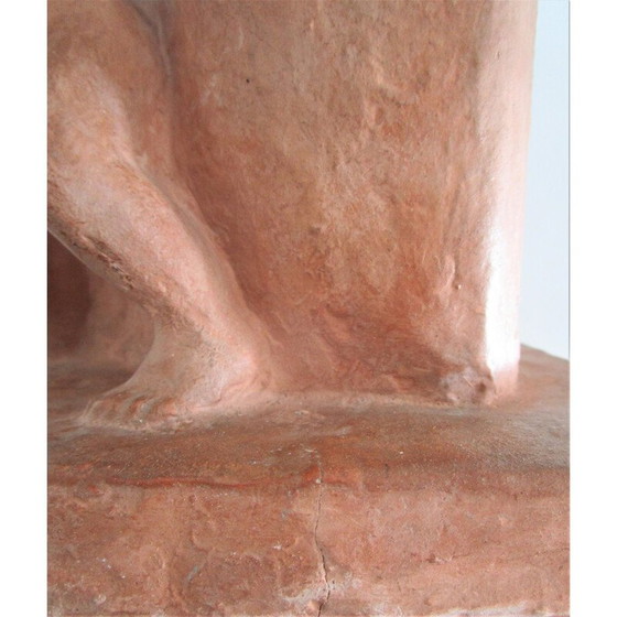 Image 1 of Frau und Kind aus Vintage-Gips mit Terrakotta-Patina, 1960