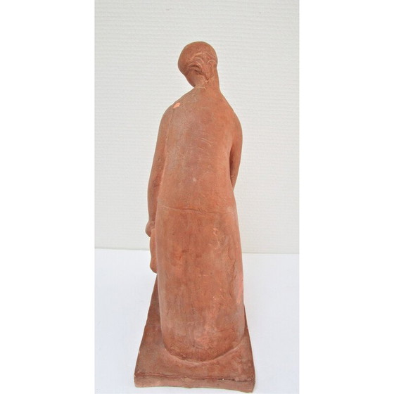 Image 1 of Frau und Kind aus Vintage-Gips mit Terrakotta-Patina, 1960