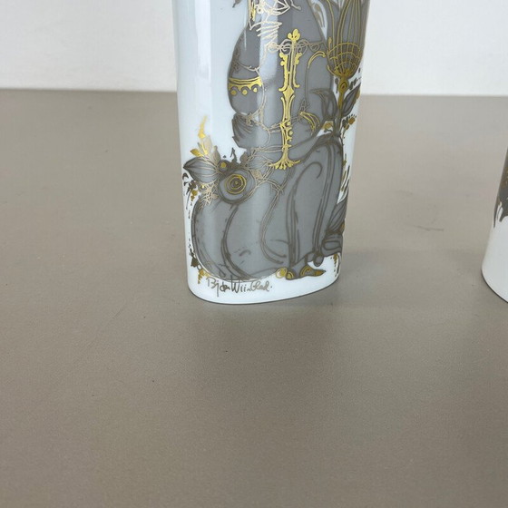 Image 1 of Paar Vintage-Porzellanvasen von Björn Wiinblad für Rosenthal studio line, Deutschland 1970er Jahre