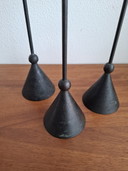 3x hohe Messing-Kerzenleuchter Memphis Milano Style 1980s