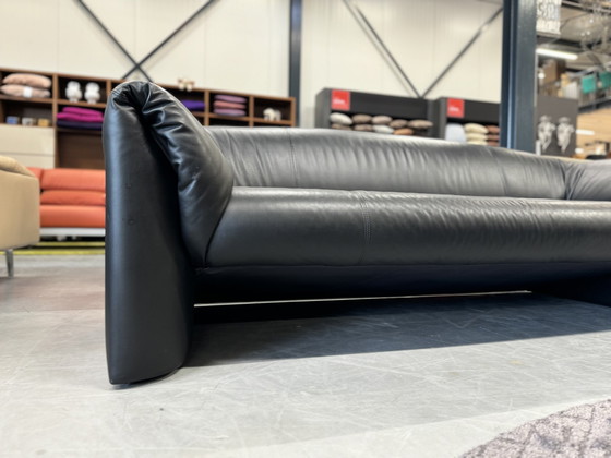 Image 1 of Wie neu Leolux Mink 3-Sitzer Sofa schwarzes Leder