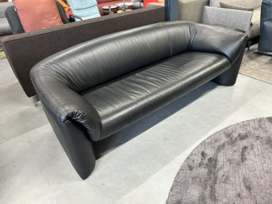 Image 1 of Wie neu Leolux Mink 3-Sitzer Sofa schwarzes Leder