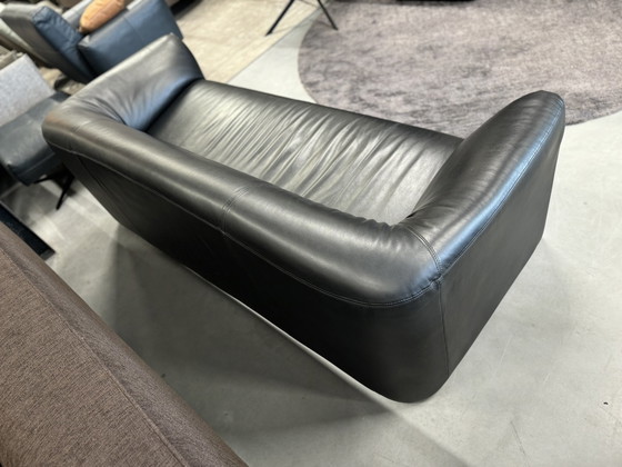 Image 1 of Wie neu Leolux Mink 3-Sitzer Sofa schwarzes Leder