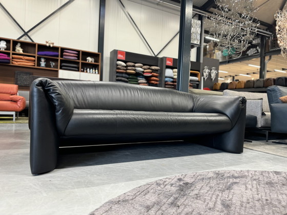 Image 1 of Wie neu Leolux Mink 3-Sitzer Sofa schwarzes Leder