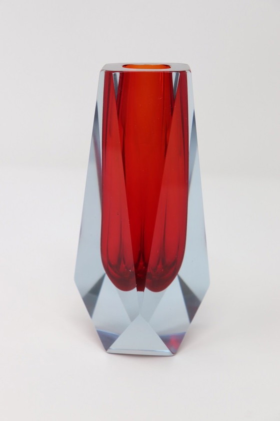 Image 1 of Rote Vase aus Muranoglas, 1960er Jahre