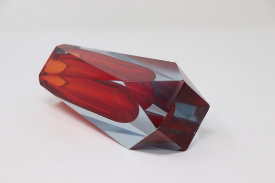 Image 1 of Rote Vase aus Muranoglas, 1960er Jahre