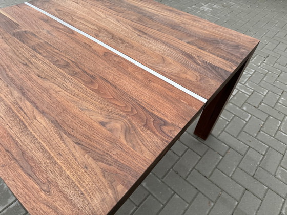 Image 1 of Bert plantagie Streifen Esstisch Walnussholz 100x100