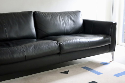 Design on Stock Heelz 3-Sitzer Sofa, Schwarzes Leder