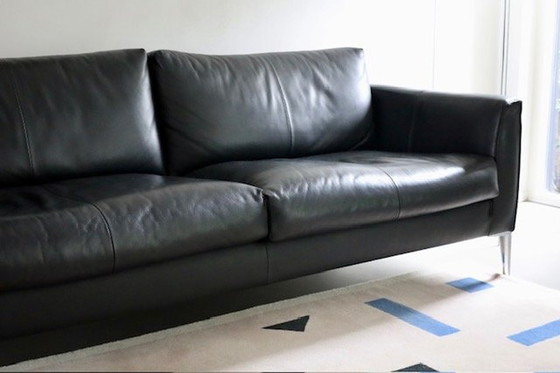 Image 1 of Design on Stock Heelz 3-Sitzer Sofa, Schwarzes Leder