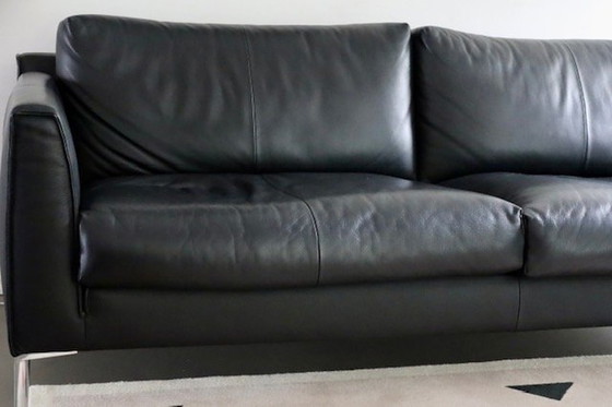 Image 1 of Design on Stock Heelz 3-Sitzer Sofa, Schwarzes Leder