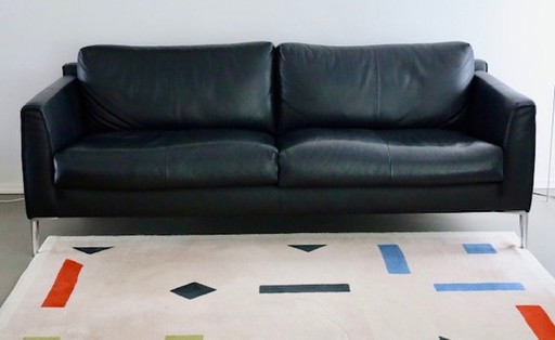 Design on Stock Heelz 3-Sitzer Sofa, Schwarzes Leder