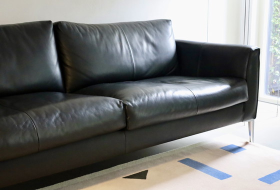 Image 1 of Design on Stock Heelz 3-Sitzer Sofa, Schwarzes Leder