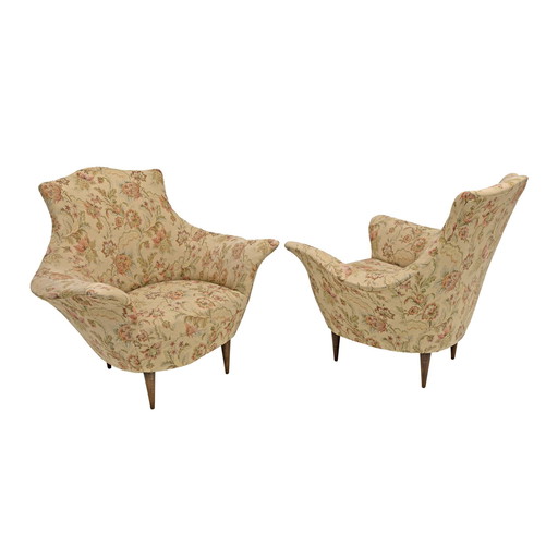 Paar Manta Mid-Century Modern Italian Armchairs, 1950S