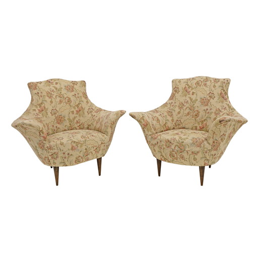 Paar Manta Mid-Century Modern Italian Armchairs, 1950S