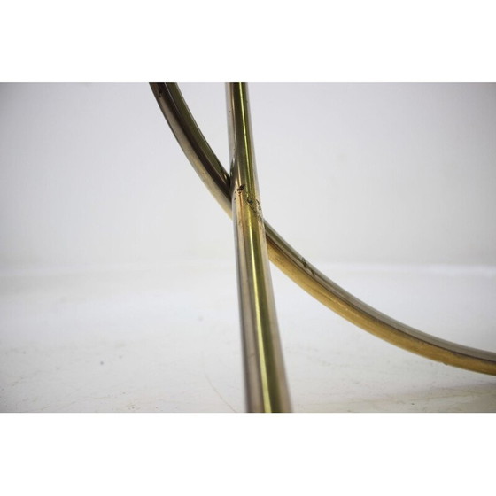 Image 1 of Vintage Tisch aus Messing und Rauchglas, Westeuropa 1970