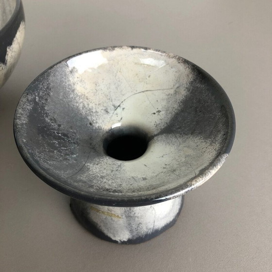 Image 1 of Satz von 3 grauen Werkstattvasen aus Keramik von Otto Keramik, Deutschland 1980