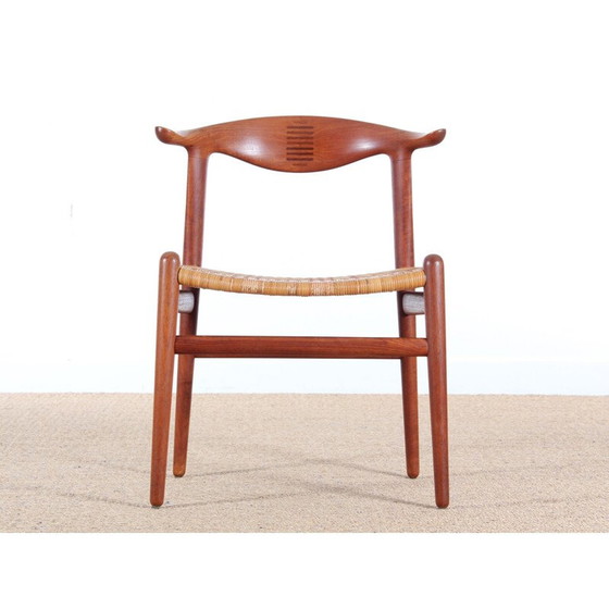 Image 1 of Skandinavischer Kuhhornstuhl aus Teakholz von Hans J. Wegner - 1960er Jahre