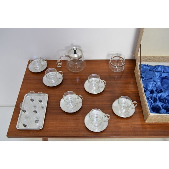Image 1 of Satz Küchengläser aus Glas und Metall, Tschechoslowakei 1960