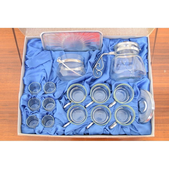 Image 1 of Satz Küchengläser aus Glas und Metall, Tschechoslowakei 1960