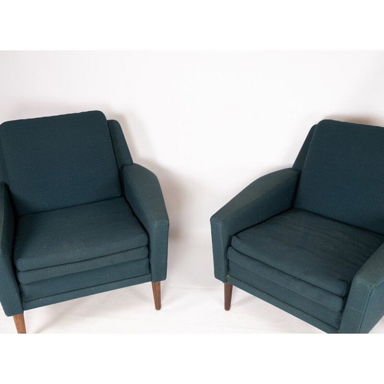 Image 1 of Paar türkisfarbene Wollsessel von Fritz Hansen, 1960