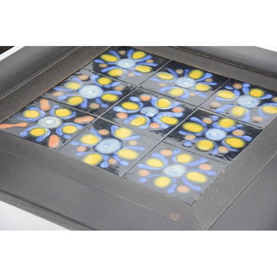 Image 1 of Vintage Couchtischlampe aus schwarz gebeizter Eiche von Guillerme und Chambron, 1960