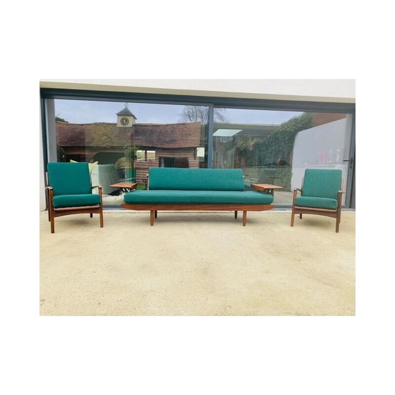 Image 1 of Vintage Sofa Bett Set und Paar Sessel Toothill 1960