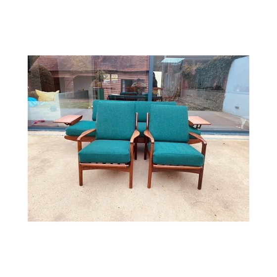 Image 1 of Vintage Sofa Bett Set und Paar Sessel Toothill 1960