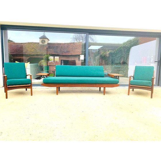 Image 1 of Vintage Sofa Bett Set und Paar Sessel Toothill 1960