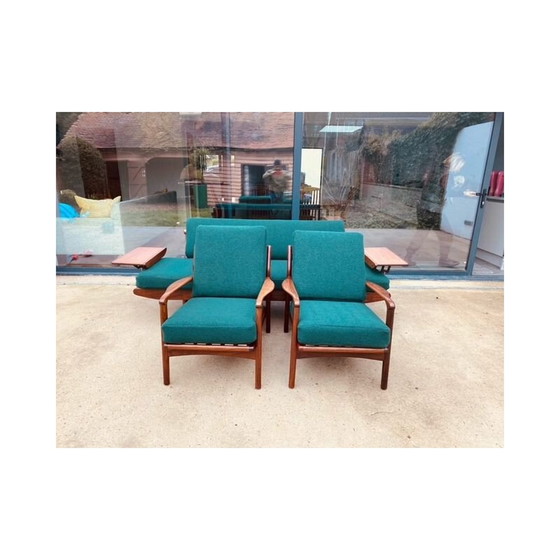 Image 1 of Vintage Sofa Bett Set und Paar Sessel Toothill 1960