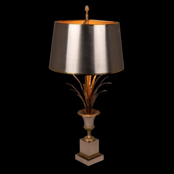 Image 1 of Schilfrohrlampe aus Bronze von Maison Charles, 1970