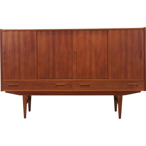 Altes dänisches Teakholz-Highboard von Børge Dam, 1970er Jahre