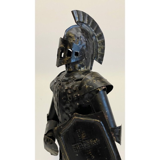 Image 1 of Vintage schwarz lackiert Eisen Ritter in Rüstung Statuette