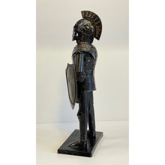 Image 1 of Vintage schwarz lackiert Eisen Ritter in Rüstung Statuette