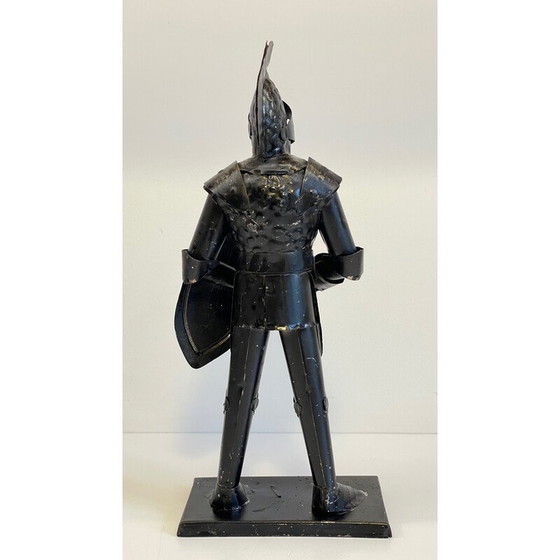 Image 1 of Vintage schwarz lackiert Eisen Ritter in Rüstung Statuette