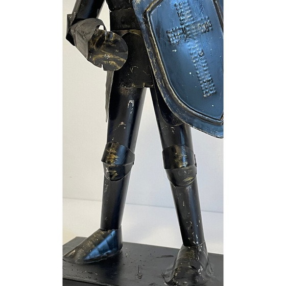 Image 1 of Vintage schwarz lackiert Eisen Ritter in Rüstung Statuette
