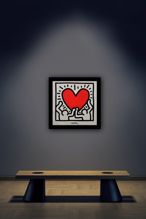 Keith Haring, signiert mit Eintragung im Impressum Copyright 'Estate Of Keith Haring. Keith Haring. Untitled, 1988." Offsetli