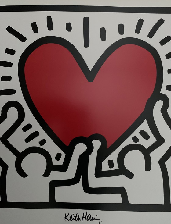 Image 1 of Keith Haring, signiert mit Eintragung im Impressum Copyright 'Estate Of Keith Haring. Keith Haring. Untitled, 1988." Offsetli