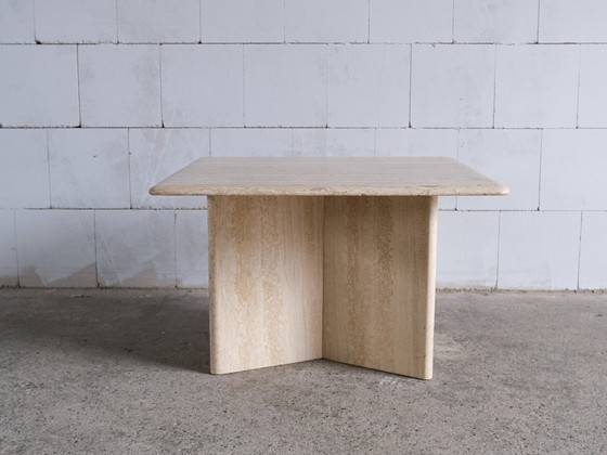 Image 1 of Vintage Travertin Table