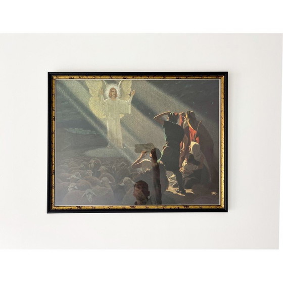 Image 1 of Vintage-Druck mit Rahmen: Verkündigung des Engels Gabriel an die Hirten