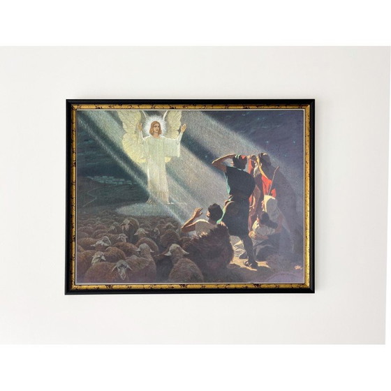 Image 1 of Vintage-Druck mit Rahmen: Verkündigung des Engels Gabriel an die Hirten