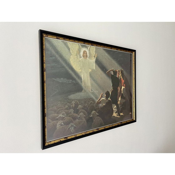Image 1 of Vintage-Druck mit Rahmen: Verkündigung des Engels Gabriel an die Hirten