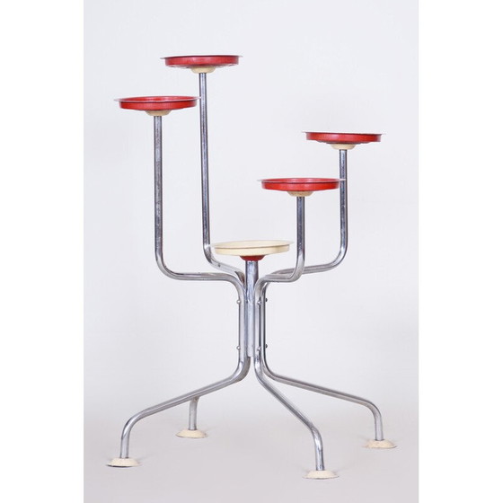 Image 1 of Tschechischer Bauhaus Blumenständer aus verchromtem Stahl, 1930er Jahre