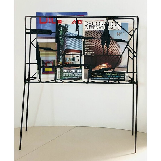 Image 1 of Vintage-Stehsammler aus schwarzem Metall, Frankreich 1950