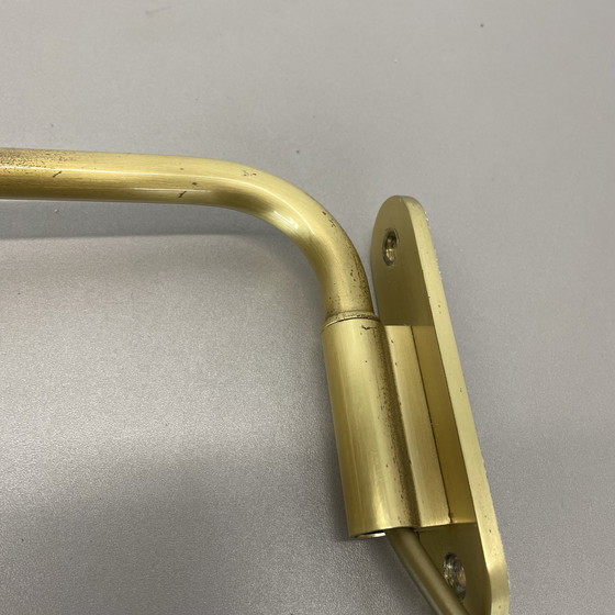 Image 1 of Seltene verstellbare massive Messing Stilnovo Stil Theater Spot Wandleuchte, Italien 1970S