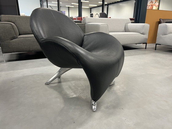 Image 1 of Leolux Papageno Sessel aus schwarzem Leder