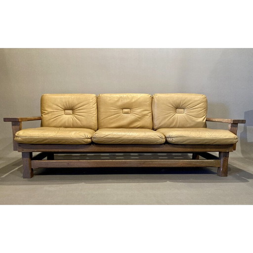 Brasilianisches 3-Sitzer-Ledersofa, 1960