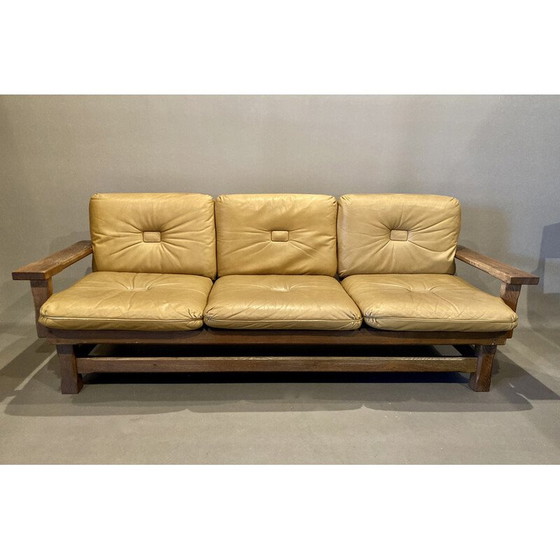 Image 1 of Brasilianisches 3-Sitzer-Ledersofa, 1960