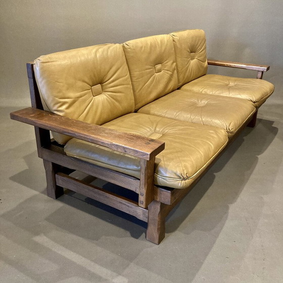 Image 1 of Brasilianisches 3-Sitzer-Ledersofa, 1960