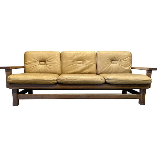 Brasilianisches 3-Sitzer-Ledersofa, 1960