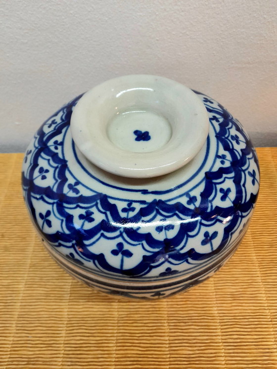 Image 1 of Asiatische Keramik Kugel Topf Blau Und Weiß